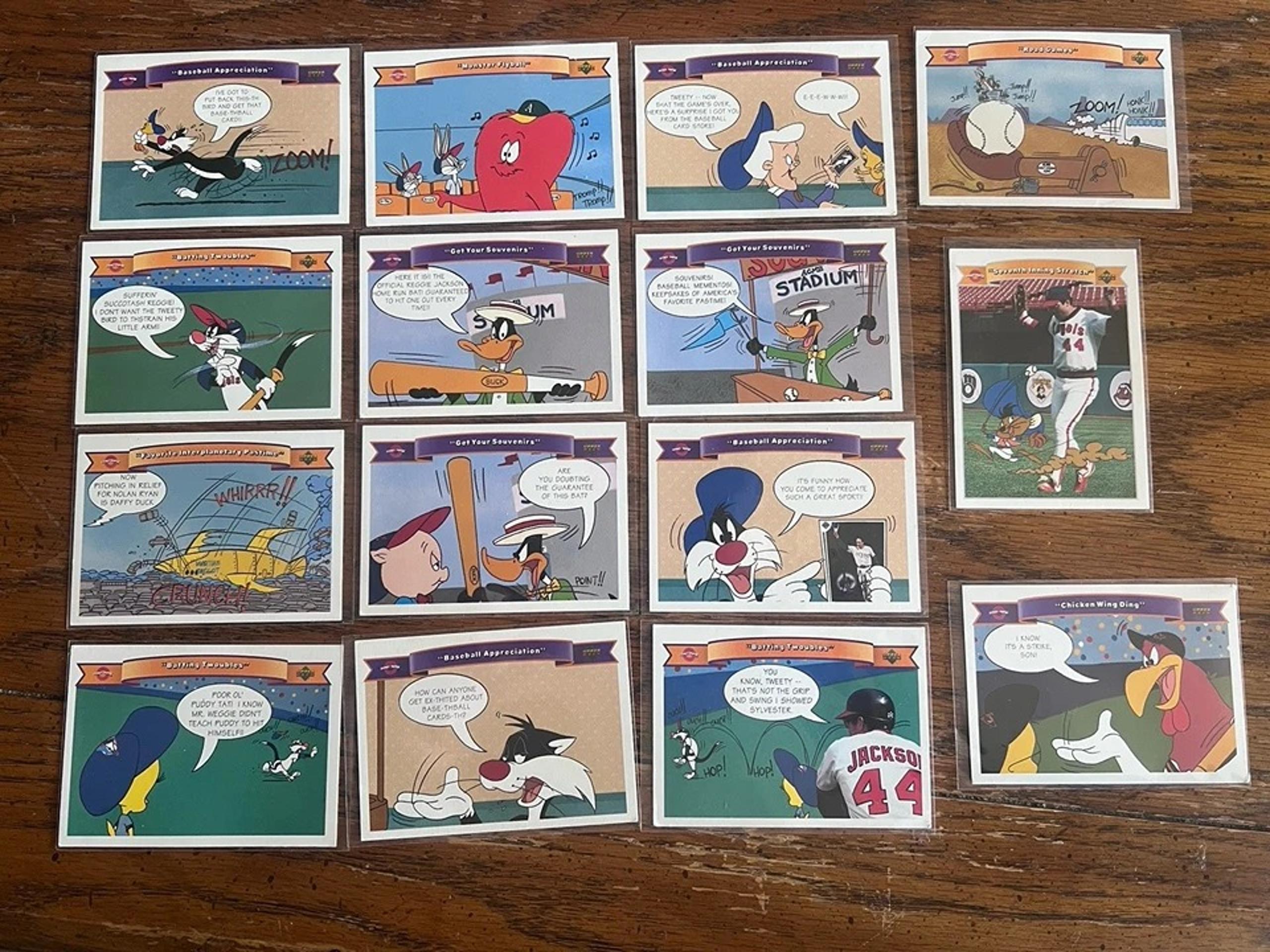 1991 Upper Deck Looney Tunes Baseball Trading Cards Lot Of 15 Vintage