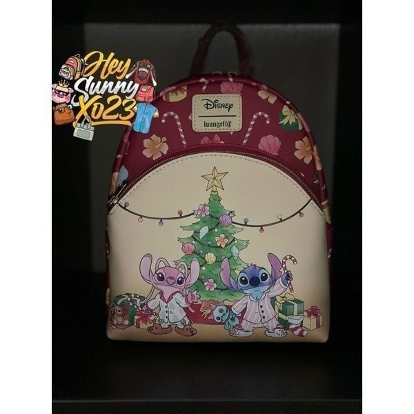 Loungefly Disney Stitch & Angel Holiday Tree Mini Backpack