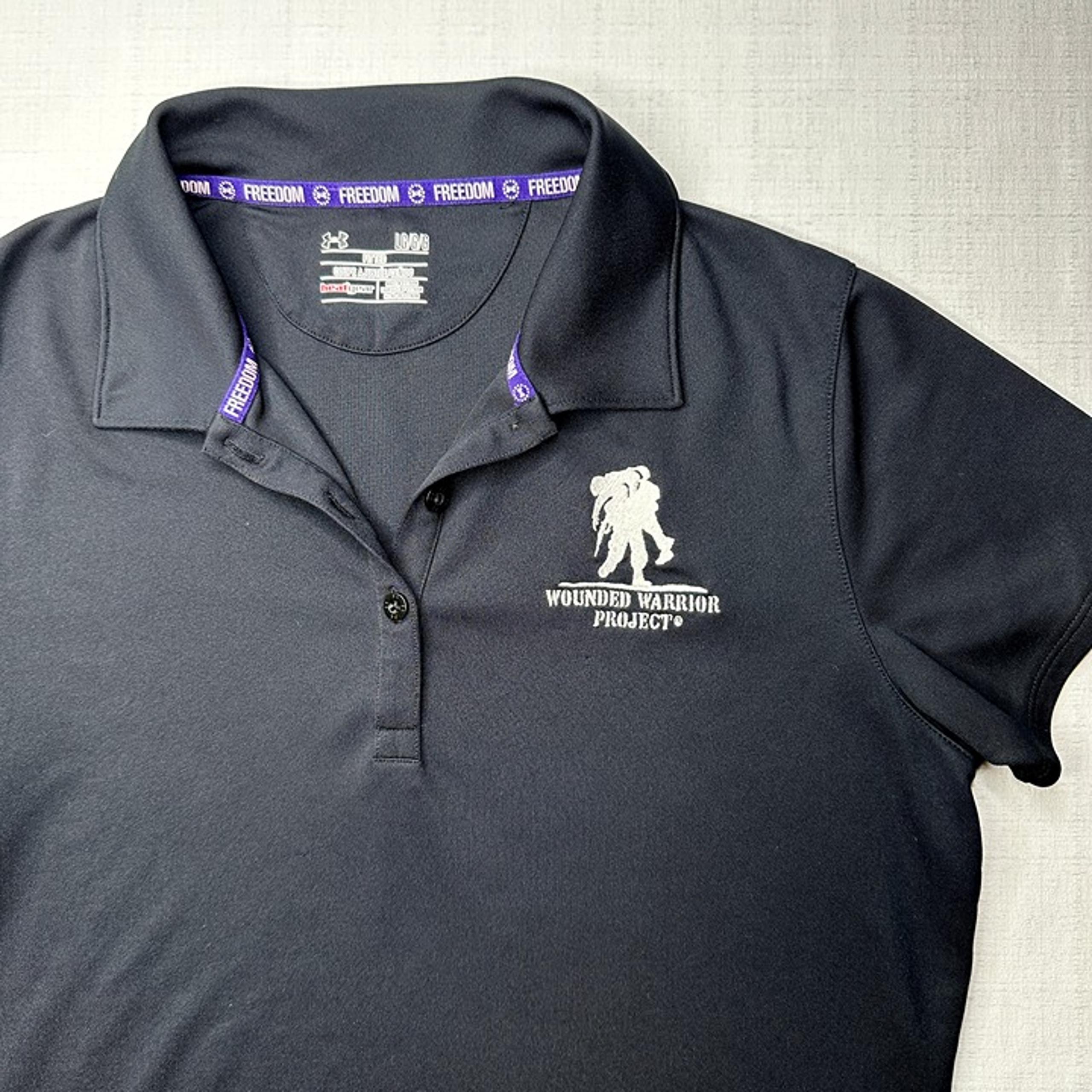 Under Armour Wounded Warrior  All Season Gear Women's Black Polo Shirt- Size L