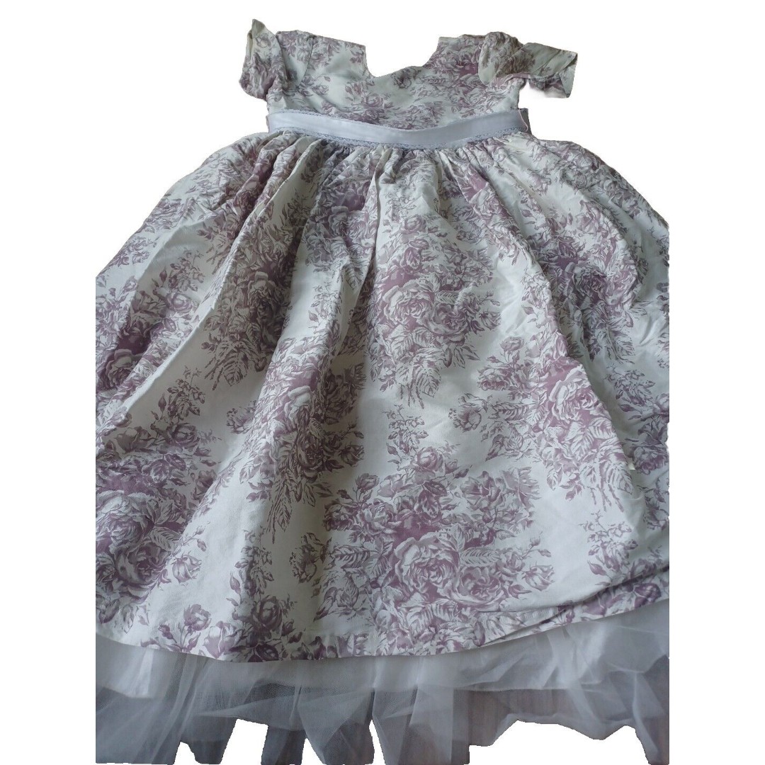 Girl Dress Cassie's Creations 100% Silk Party Purple Flower Size 12 Lineing