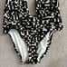 NWT Banana Republic Women’s XL Black Geometric One Piece Swimsuit Halter Plunge