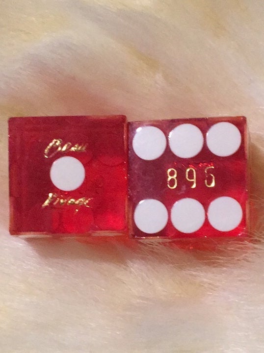 Real casino vintage bakelite dice! See through!