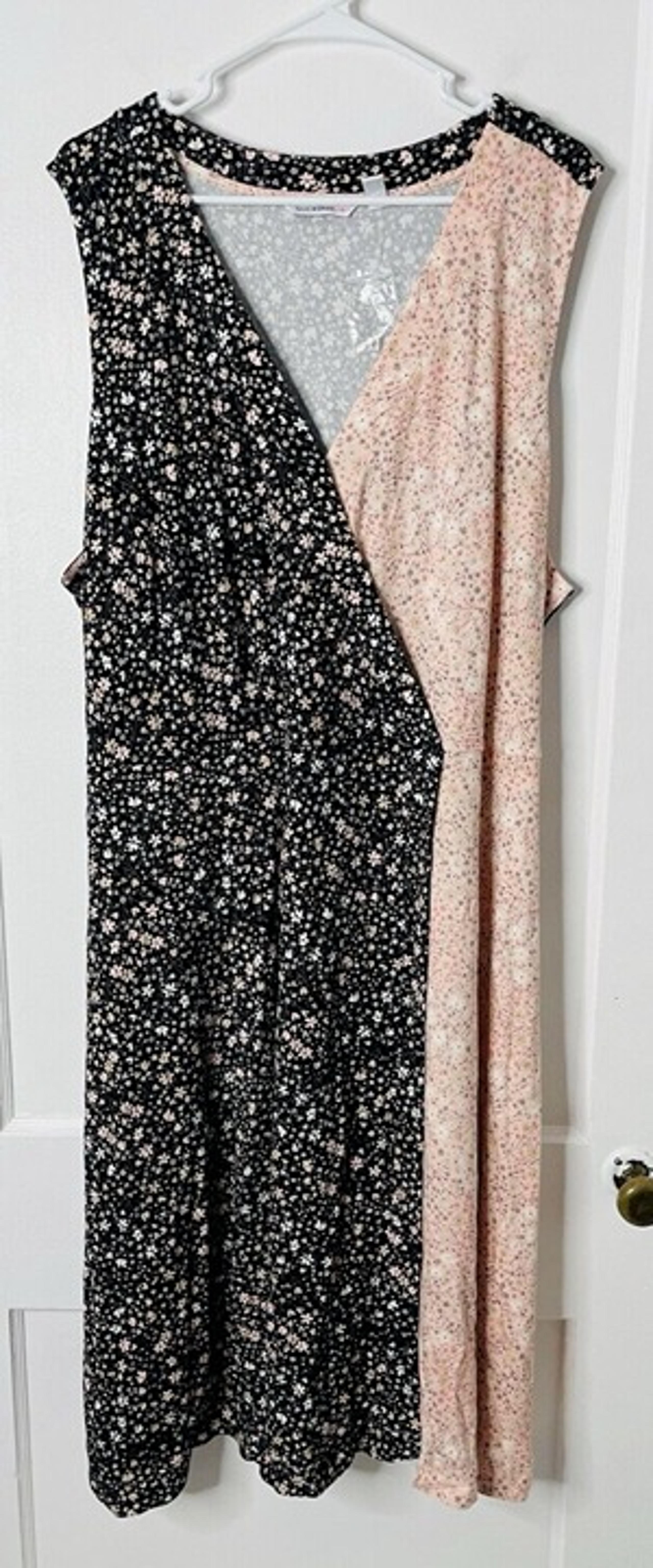 Isaac Mizrahi Midi Dress 3X Cottagecore Whimsigoth Floral Stretch 90s Boho Belt