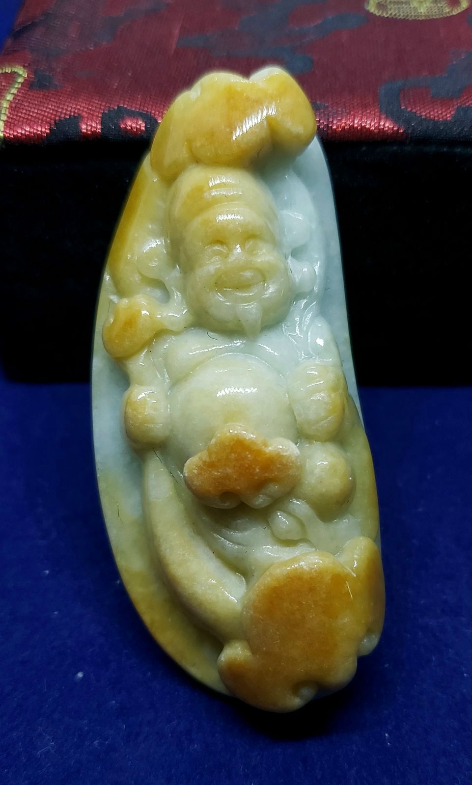 Burmese icy type A jadeite jade pendant.