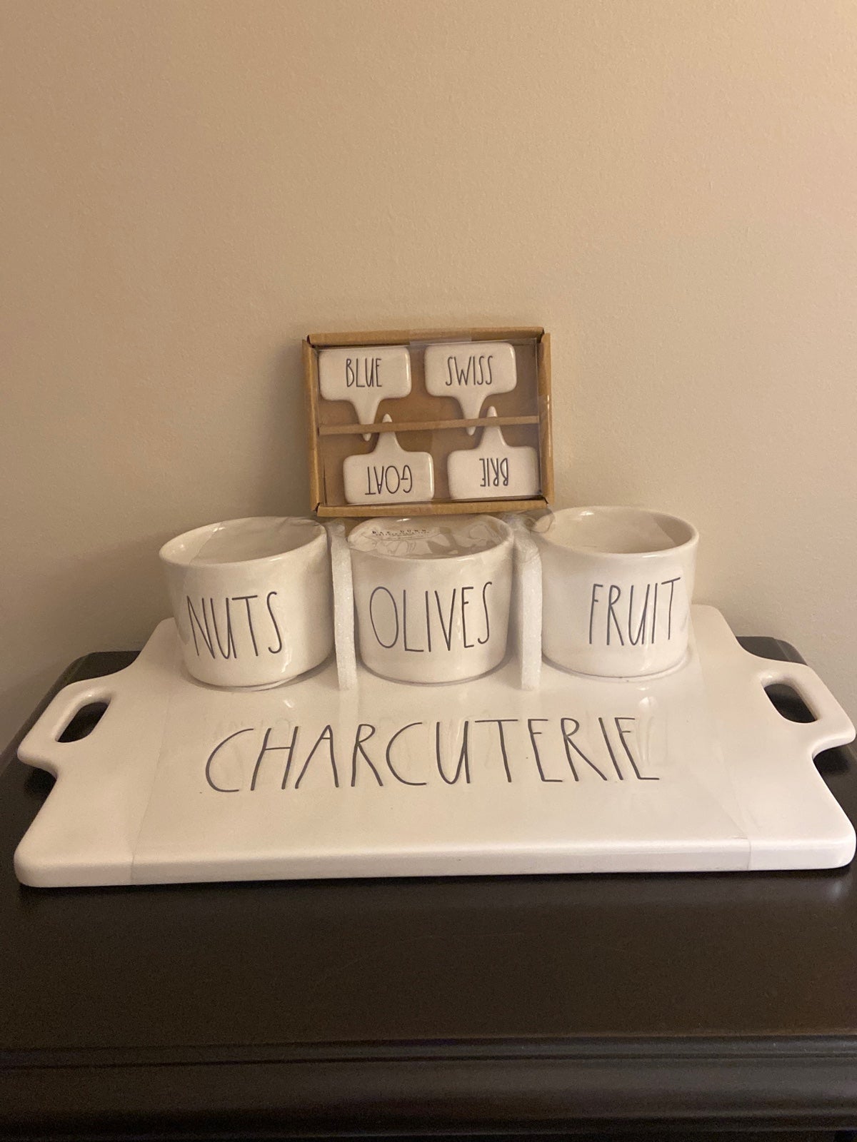 Rae Dunn Charcuterie Board, Bowls, and Cheese Markers Friendsgiving Set