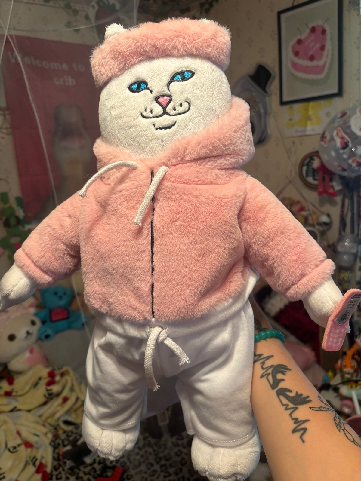 Ripndip Limited Release White Cat Version Plush Brand New