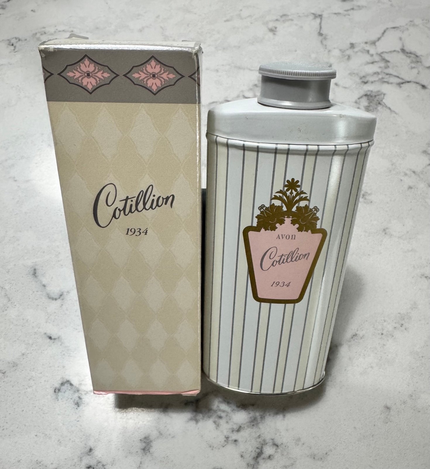 Avon Cotillion cologne spray + perfumed body talc tin NEW Vintage HTF Retired