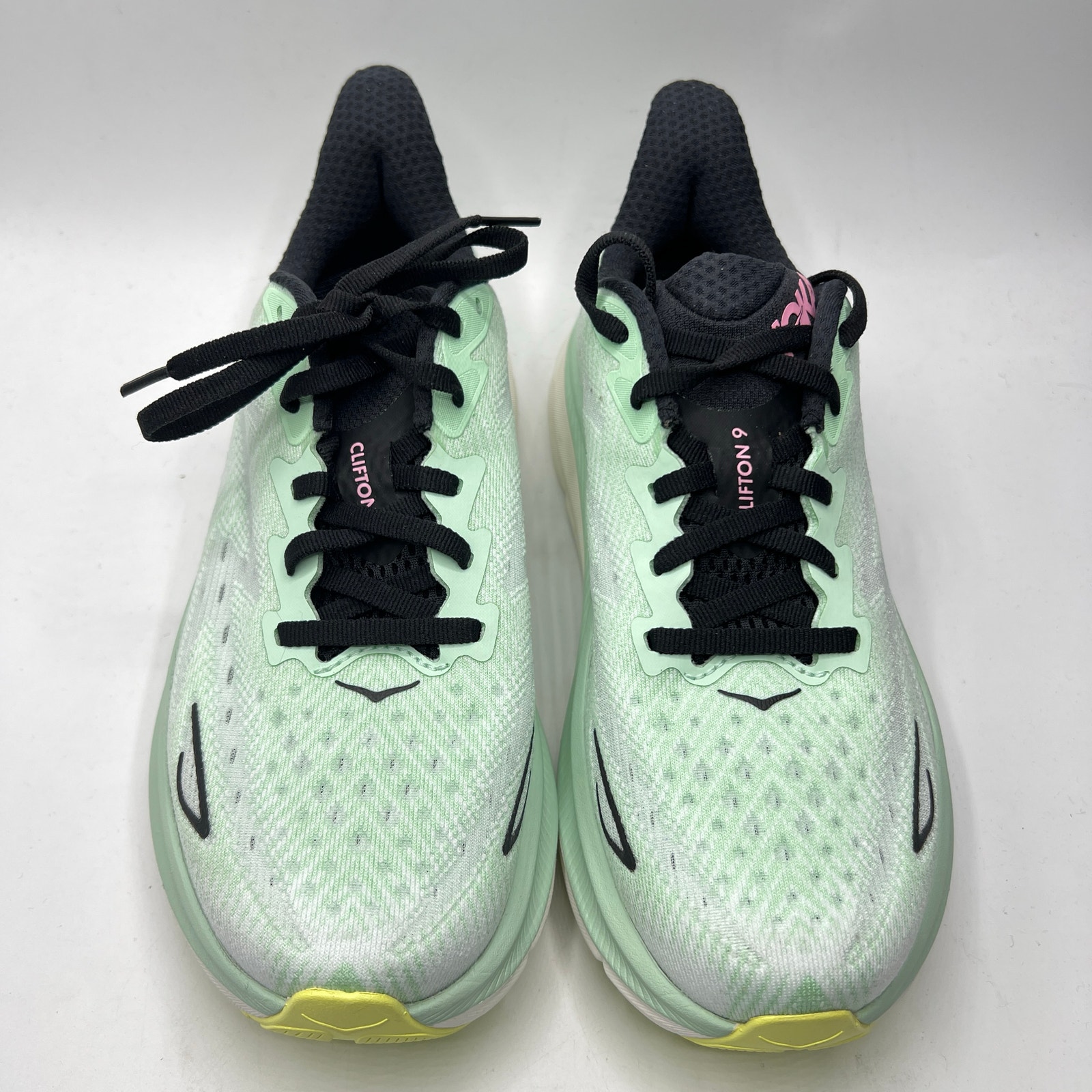 Hoka Womens Clifton 9 Lace Up Running Sneakers Multicolor Size 7 B