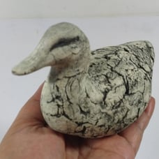 Vintage Carved Stone Duck