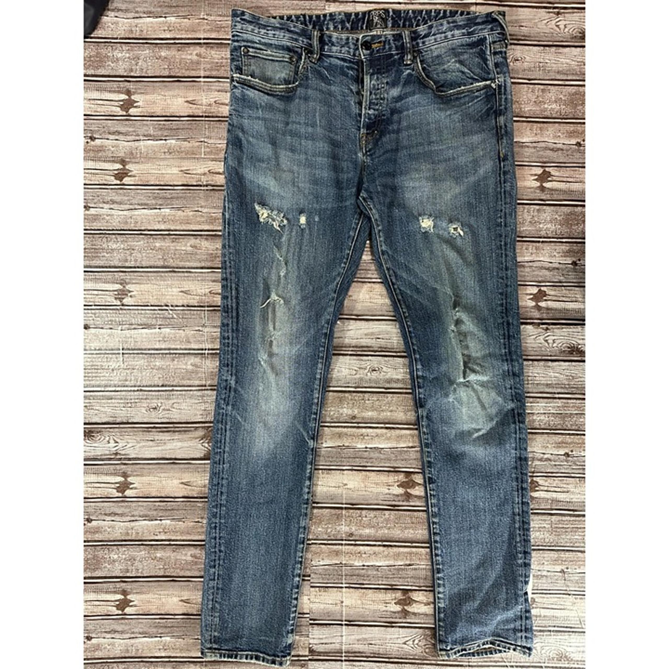 Prps selvegde demin E87 P82FS distressed Jeans size 34 color medium wash