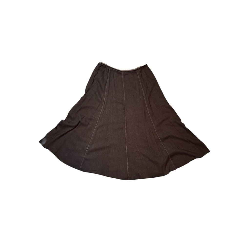J.Jill Womens Brown Wool Blend A Line Midi Skirt Size PM EUC