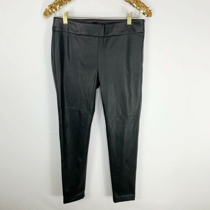 Ann Taylor Black Vegan Leather Tights