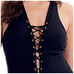 Love My Curves NWT 90 Black Lace-Up Crisscross One Piece Swimsuit Womens 16/1X