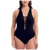 Love My Curves NWT 90 Black Lace-Up Crisscross One Piece Swimsuit Womens 16/1X