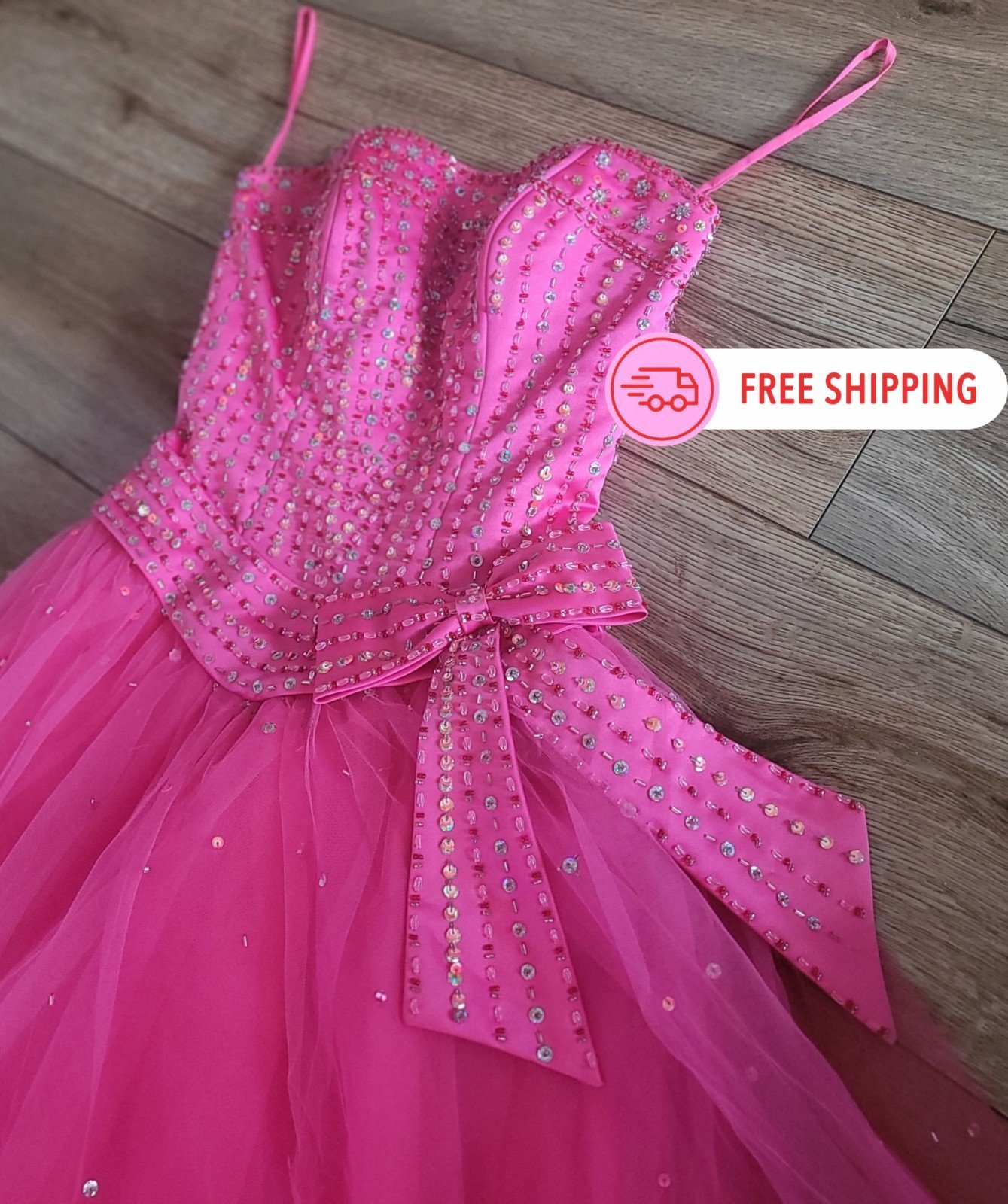 Prom Pageant formal dress with beaded bow