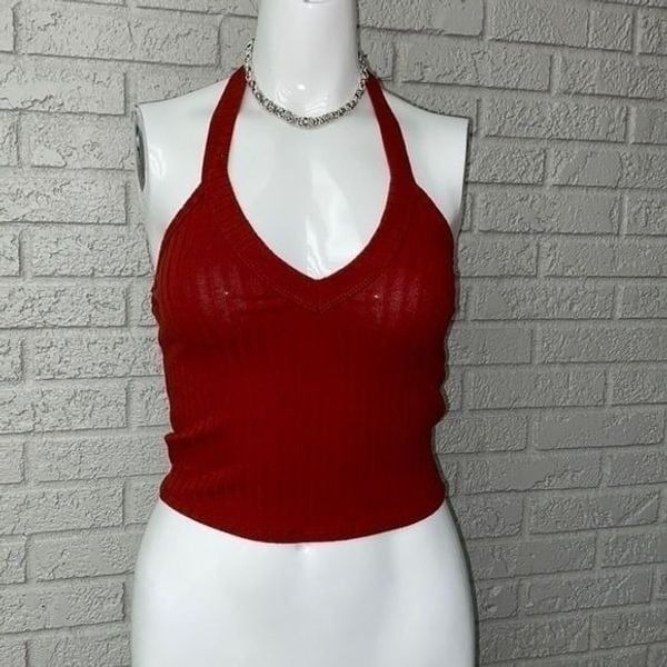 BOZZOLO Cropped Halter Top Size S