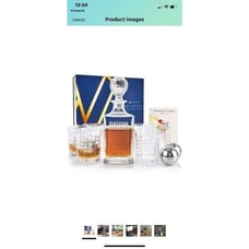 Nou Living Crystal Whiskey Decanter Set with Glasses – Whisky Decanter & Glass S