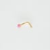 Solid 14kt gold Nose Piercing with a soft pink opal mark 14k New 20g NEW