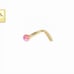 Solid 14kt gold Nose Piercing with a soft pink opal mark 14k New 20g NEW
