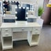New Modern Lighted Vanity Table, White Finish, for Bedroom