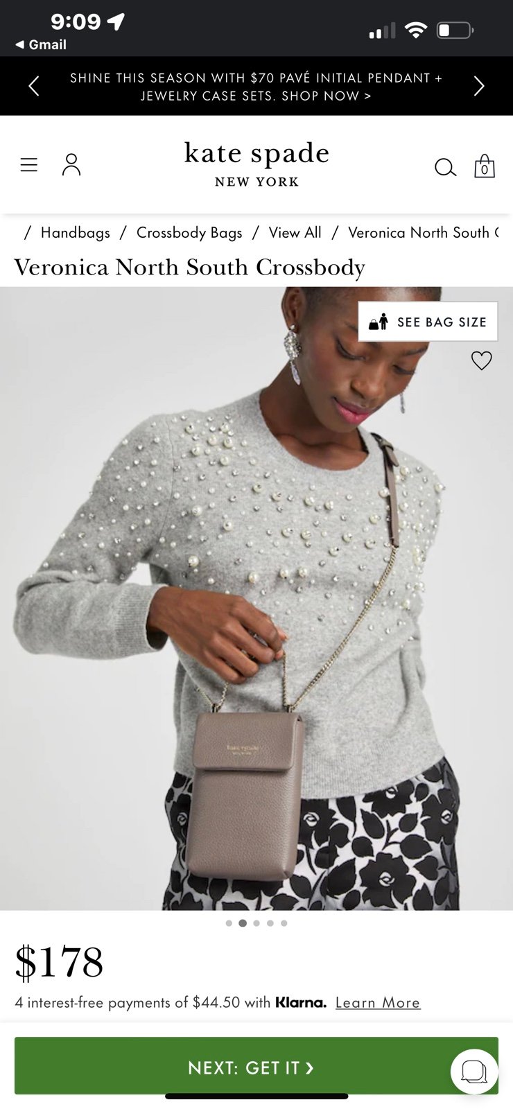 Kate Spade Veronica North South Crossbody