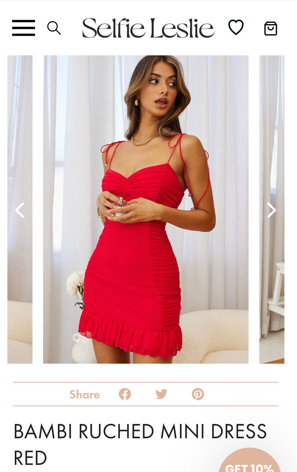 Bambi ruched hotsell mini dress red