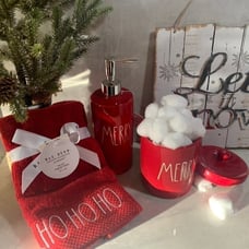 Rae Dunn bathroom accessories