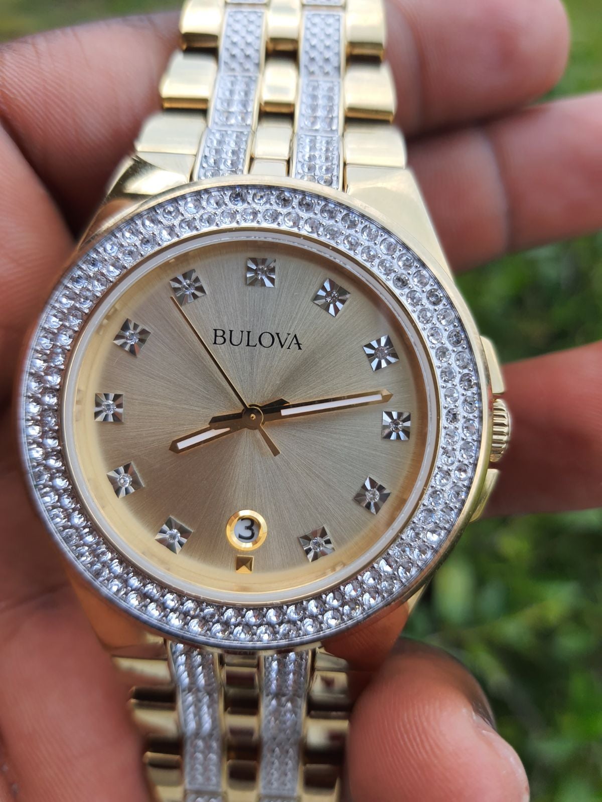 Bulova Crystal Diamond 42 mm Watch 98B174 Stainless Steel