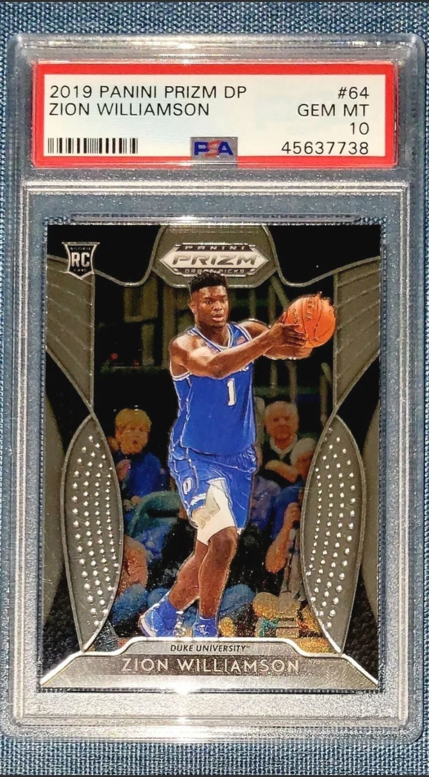 PSA 10 2019 PANINI PRIZM DP ZION WILLIAMSON #64 GEM MINT