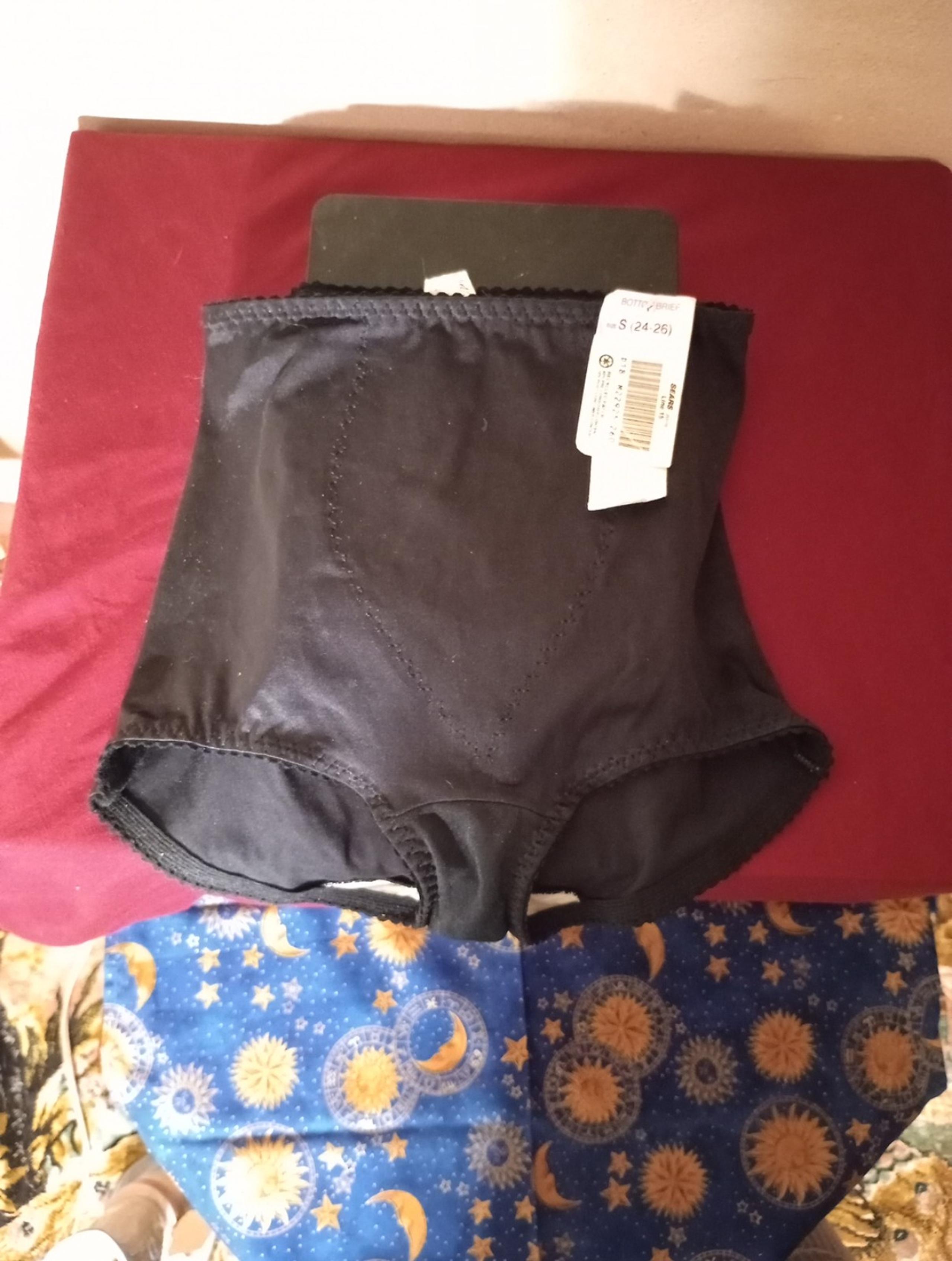 Brand new never worn vintage Sears Cachet black satin bottom briefs size small