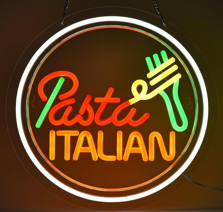 Tasty Bright “Pasta Italian” LED Night Light Restaurant Wall Decoration