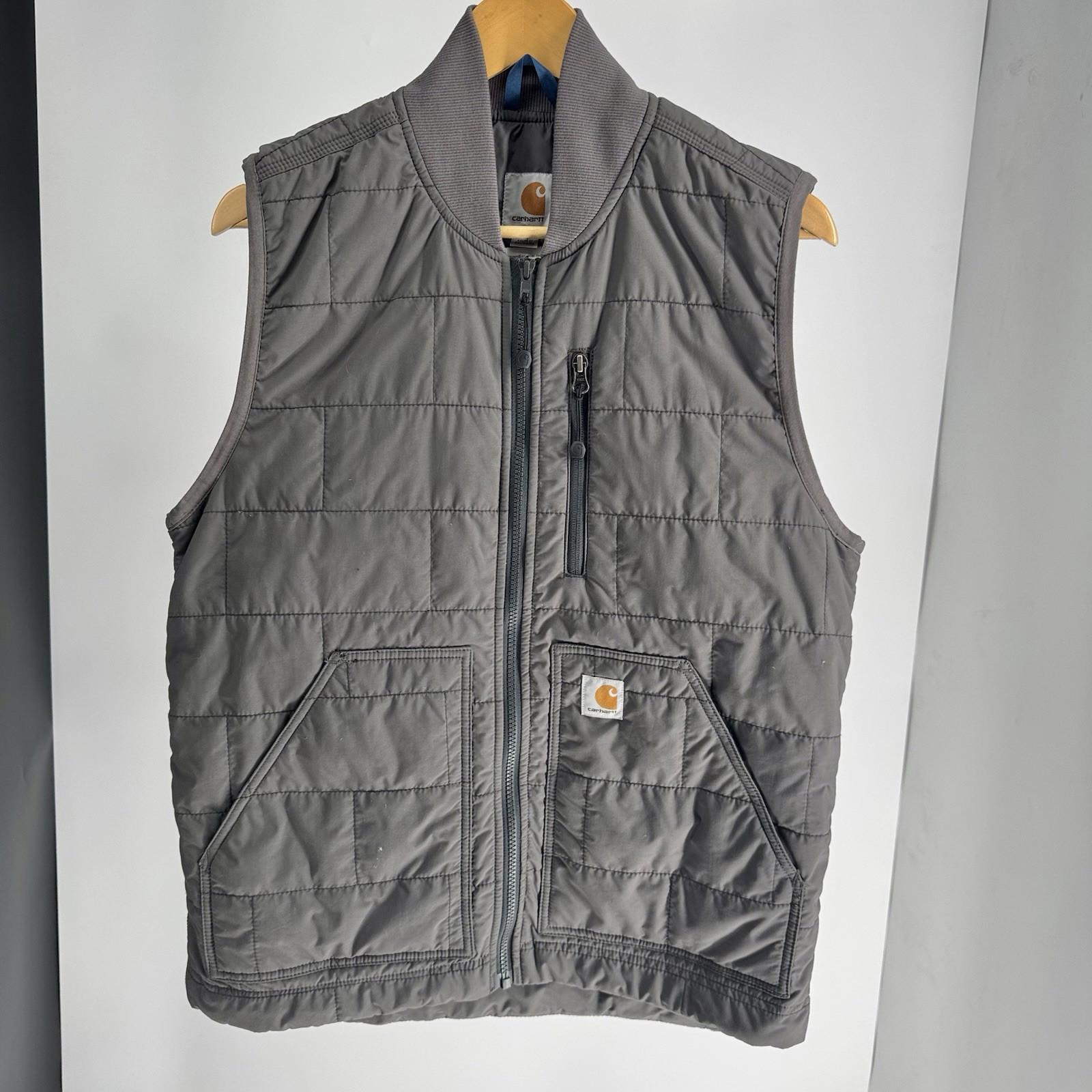 Carhartt M Medium Brookville Quilted Puffer Vest Gray Mens