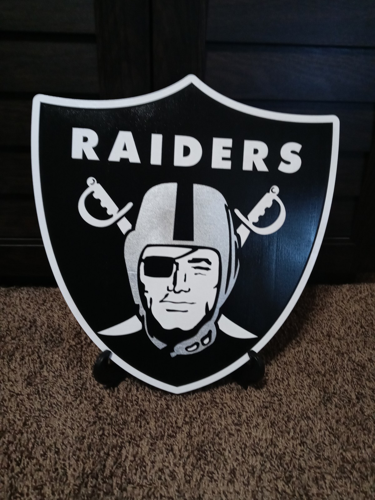 Raiders handmade wooden plaque