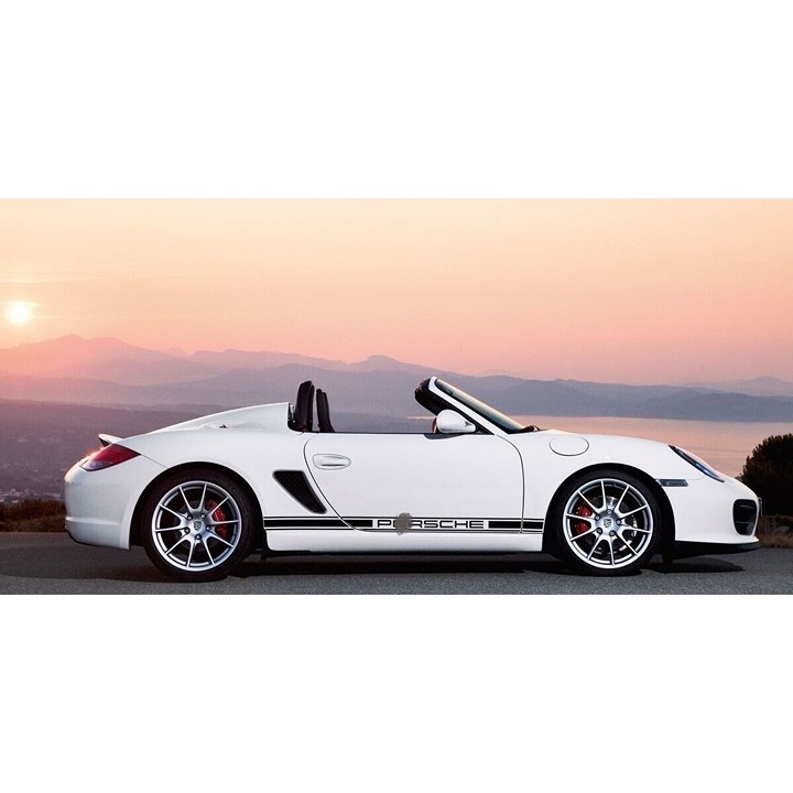 Custom Gloss Carbon Fiber Triple Stripe Decal Set For Porsche Boxster 2005-2011