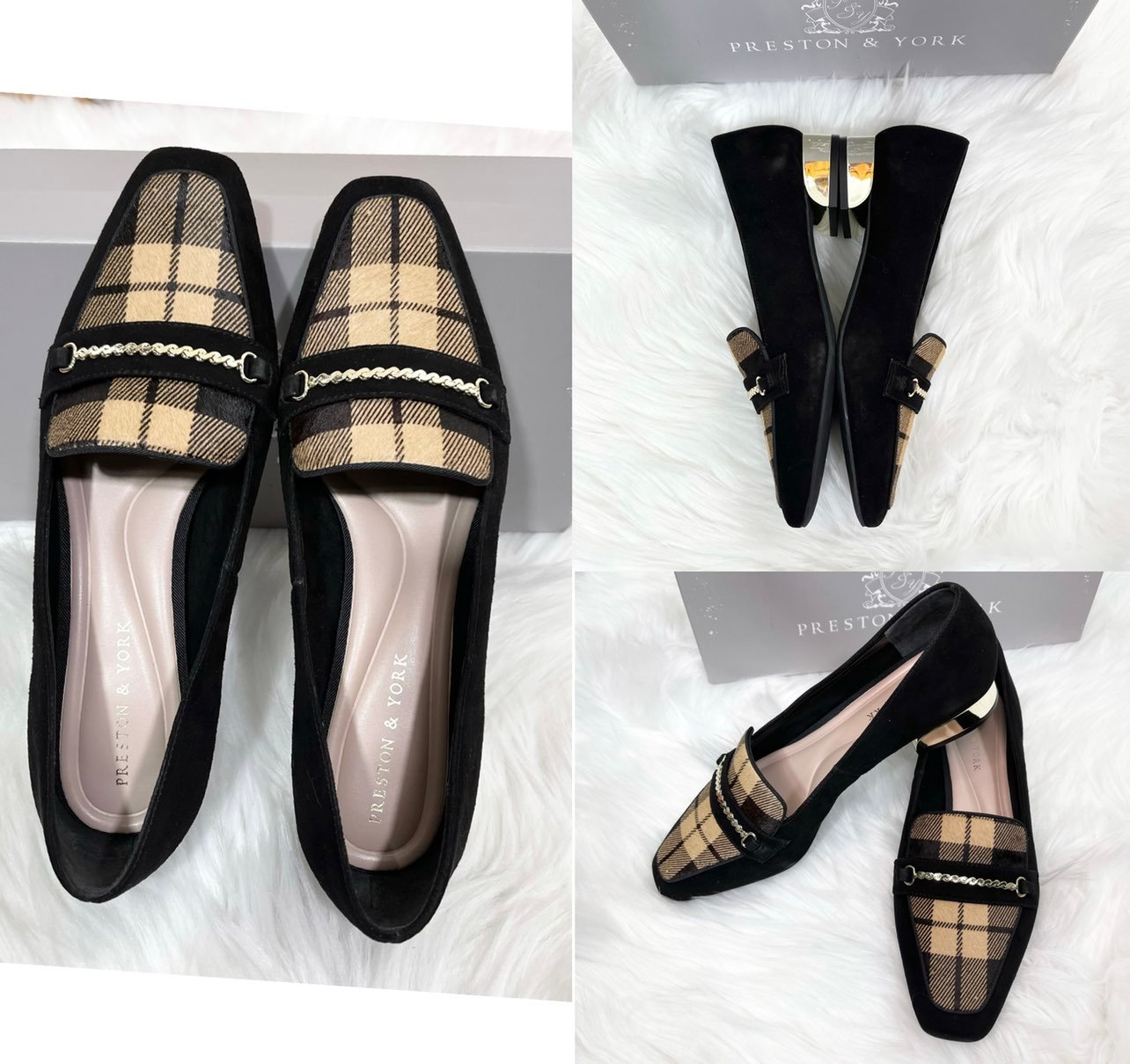 New Preston &York black suede Loafers 7