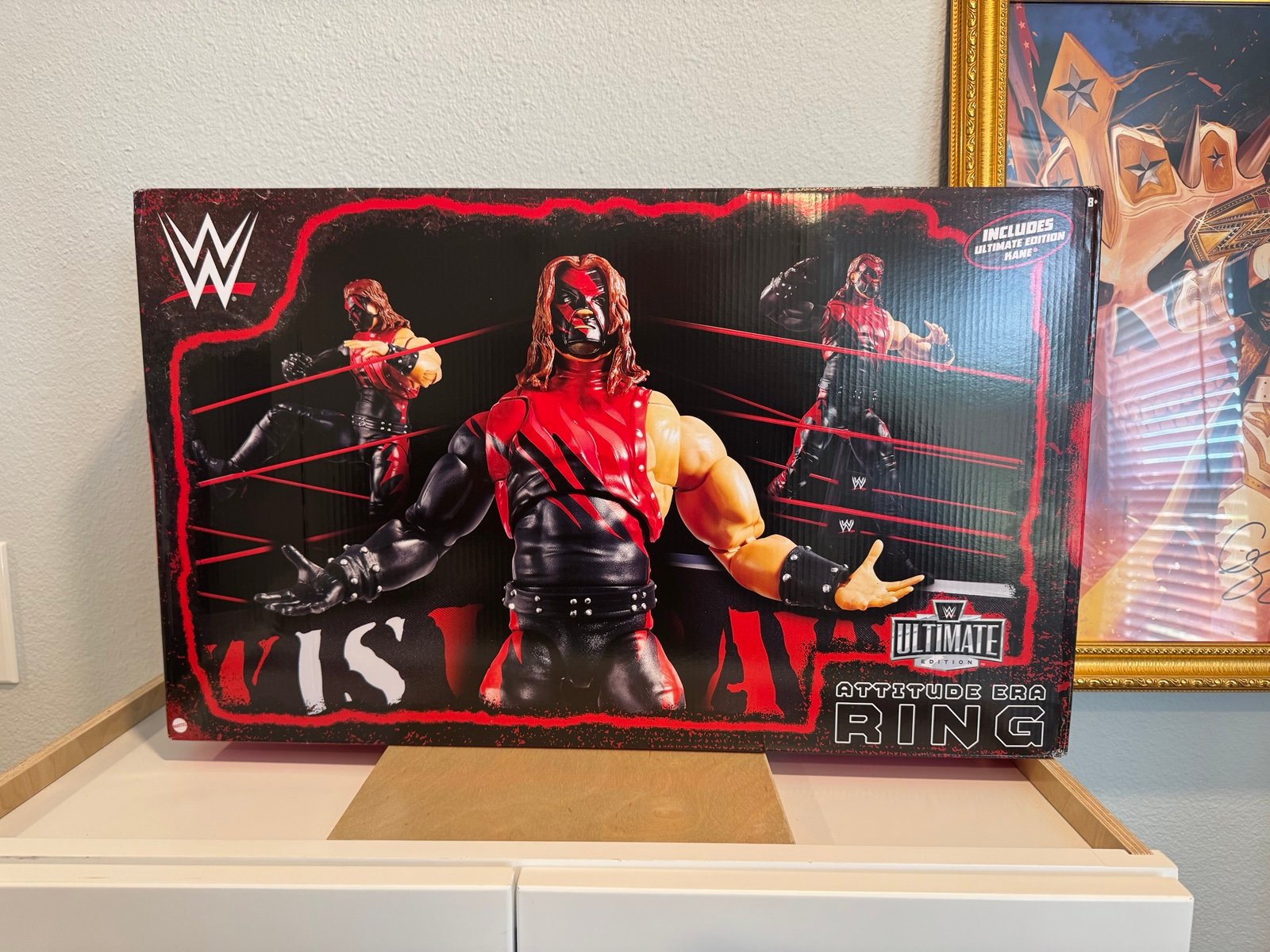 WWE Ultimate Attitude Era Wrestling Ring WITH Kane Figure SEALED New Raw is War