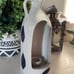 Williamsburg Sconce Candle Holder Gray Stoneware Blue Salt Glaze Approx 8” tall