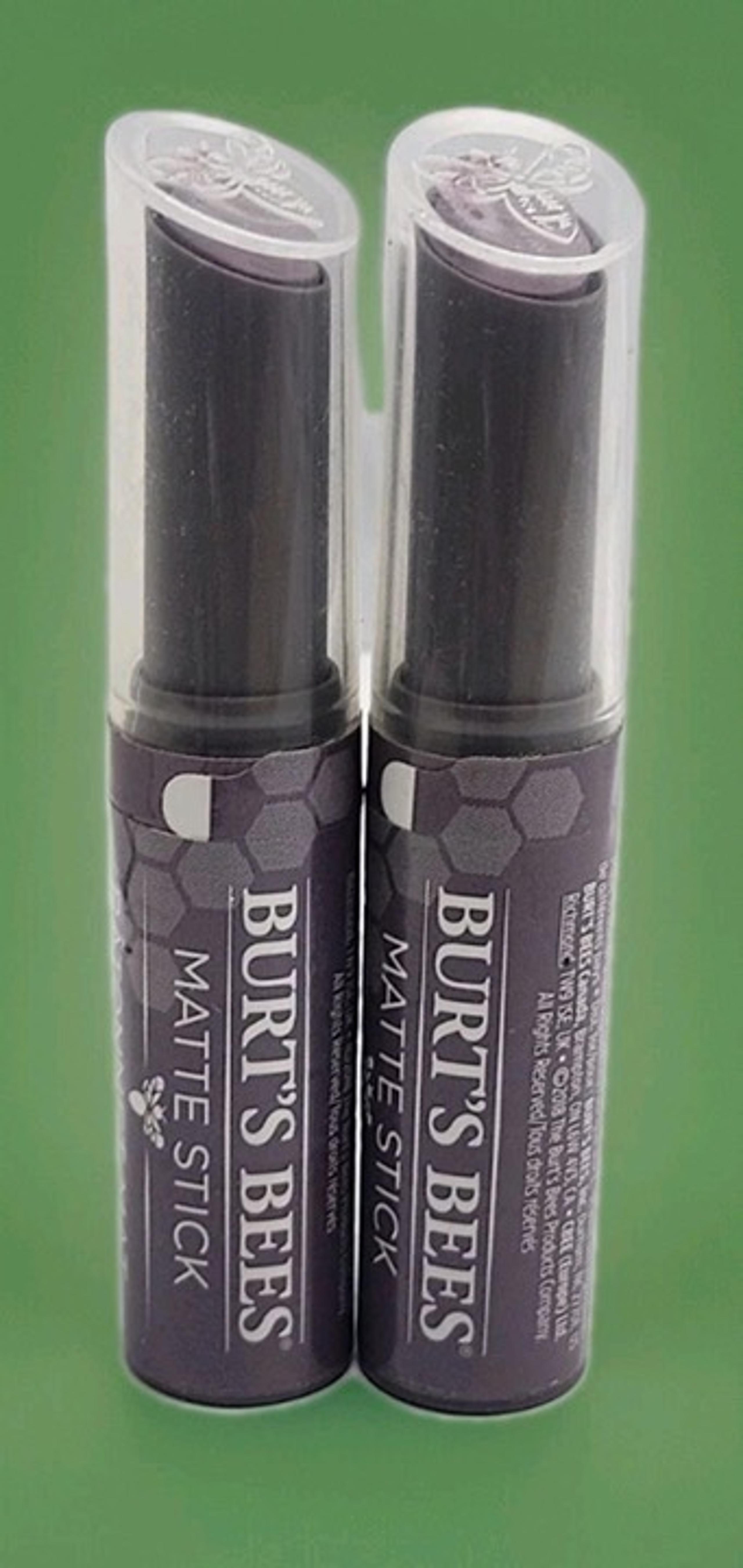 Burt's Bees Matte Stick Lipstick 440 Lilac Lagoon .07oz Ea 2pcs New!! a22