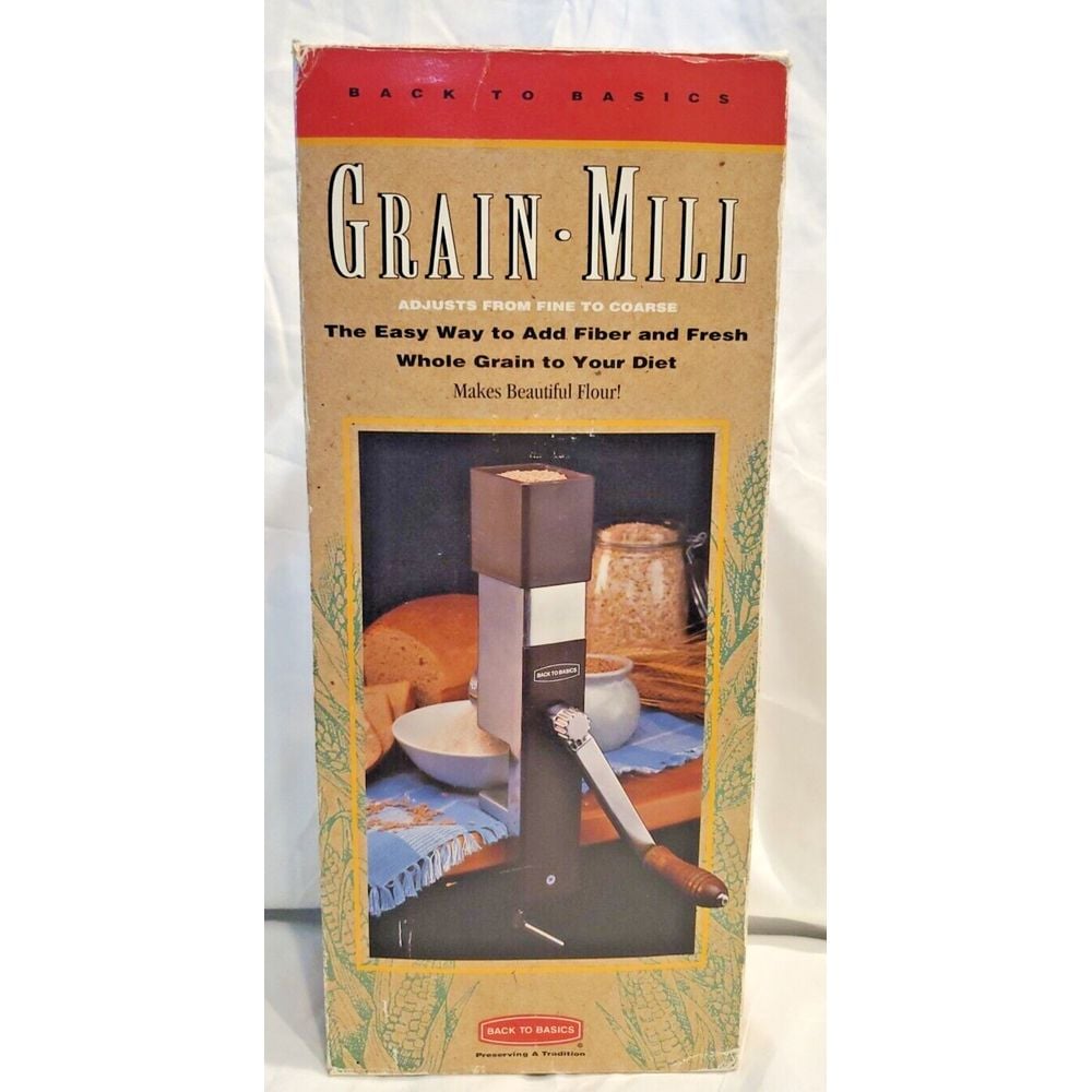 Back to Basics Manual Hand Crank Grain Flour Mill Grind Herbs Coffee, Spices 555