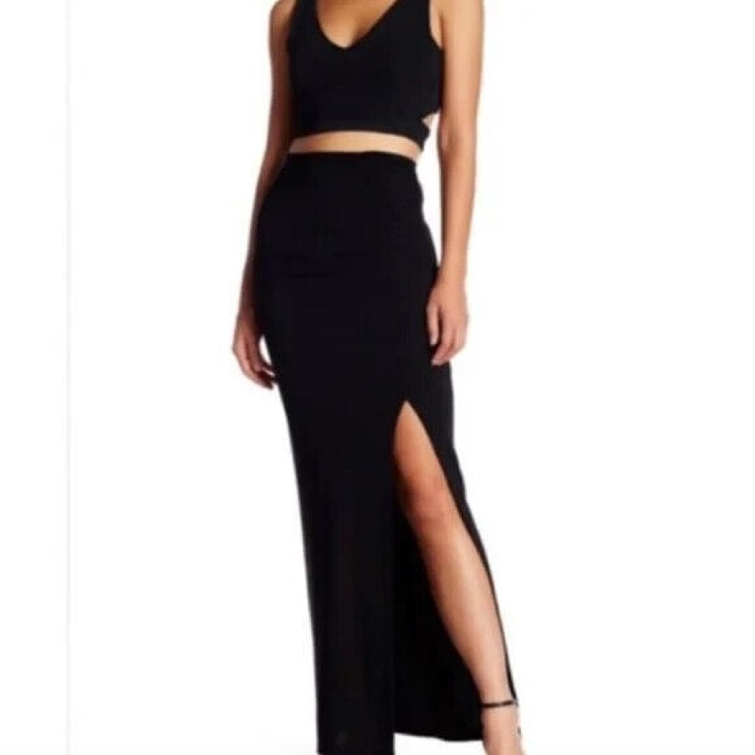 Alice + Olivia Small Silk Maxi Skirt By Stacey Bendet Thigh Split Sheer Flowy