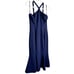 Dress the Population Navy Blue Tessa Halter Crepe Midi Dress Mermaid M Prom