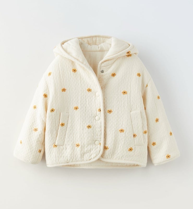 Zara toddlers girls floral embroidered jacket size 5/6y