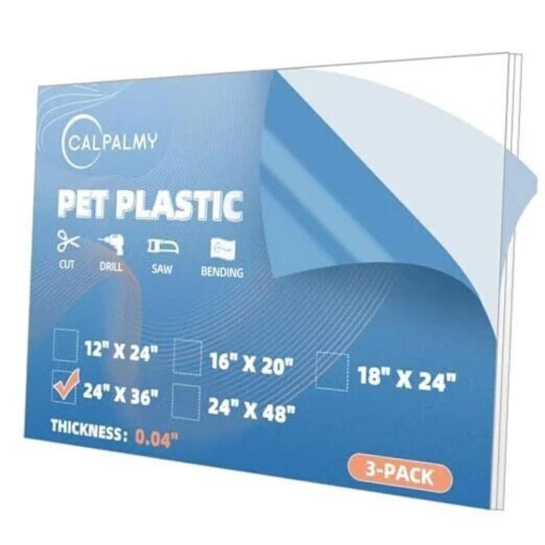 (3 Pack) PET Sheet Panels - 24 x 36 x 0.04 Plexiglass-Quality Lightweight and