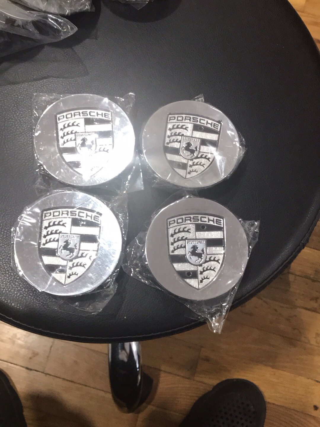 Porsche chrome center caps 75mm set of 4 new