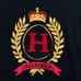 Vintage Y2K Tommy Hilfiger Women'Embroidered Crest Turtleneck Sweater Black Sz
