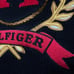 Vintage Y2K Tommy Hilfiger Women'Embroidered Crest Turtleneck Sweater Black Sz