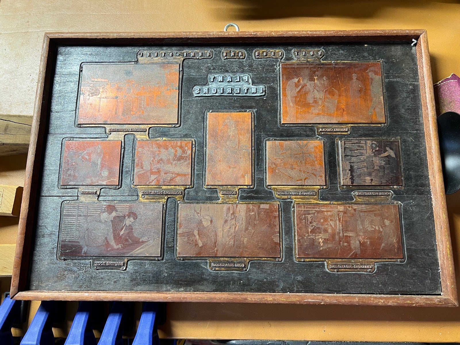 Vtg Etched Copper Printing Plates Gary Iron-Gary, Indiana - Set of 10