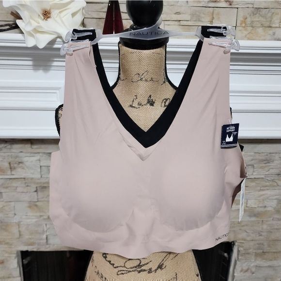 Nautica 2pk laser cut lounge active comfort bras bralettes plus size 2X new!!