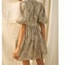 Let Me Be Anthropologie Celeste Fish Print Peasant Puff Sleeves Mini Dress 14