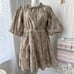 Let Me Be Anthropologie Celeste Fish Print Peasant Puff Sleeves Mini Dress 14